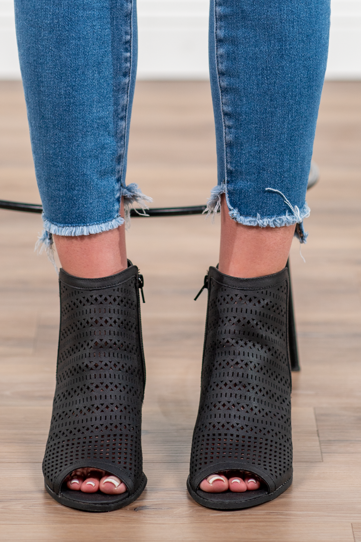 Peep Toe Bootie Heels
