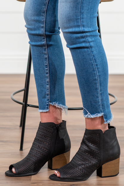 Peep Toe Bootie Heels