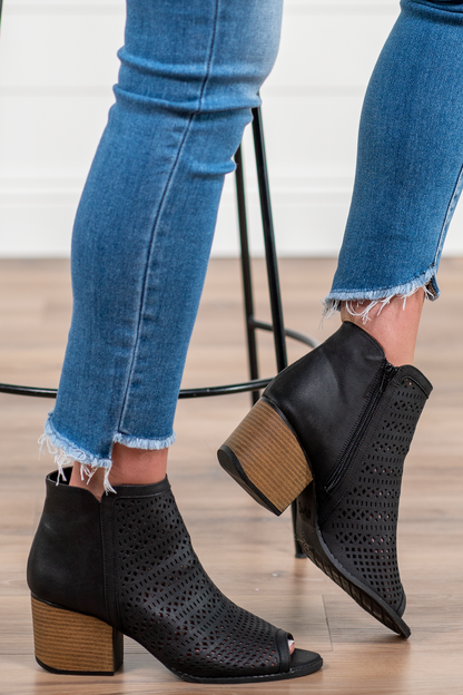 Peep Toe Bootie Heels