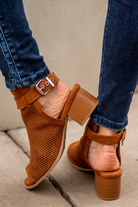 Doria Perforated Mule Sandal Heels