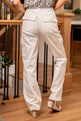 Plus Size White High Rise Cargo Straight