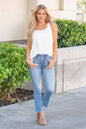 Belle High Rise Crop Bootcut Jeans