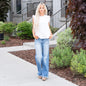 Alexis Sleeveless Ruffle Neck Top - White