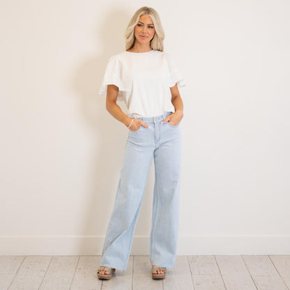 (SOLD OUT) KanCan Wren High Rise Wide Leg Striped