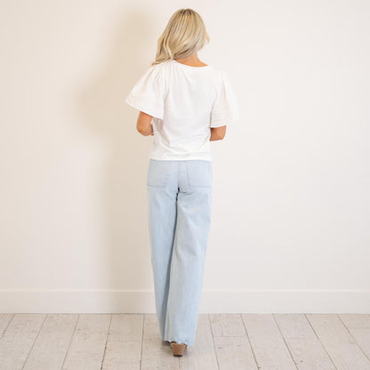 (SOLD OUT) KanCan Wren High Rise Wide Leg Striped