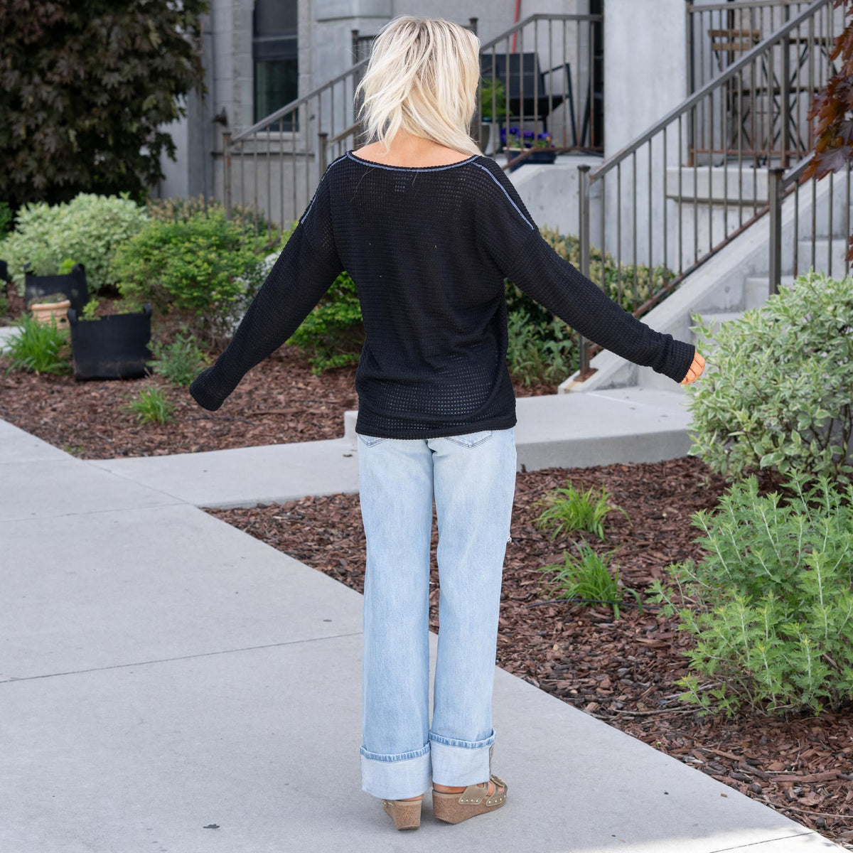 Long Sleeve Oversized Tee Black 10.00