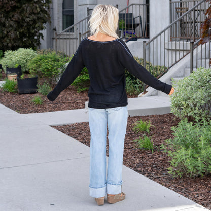 Long Sleeve Oversized Tee Black 10.00