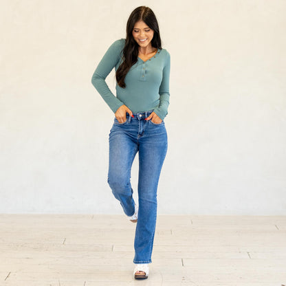 Lovervet Radiant High Rise Bootcut Jeans Medium Blue Wash