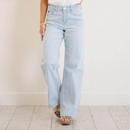 (SOLD OUT) KanCan Wren High Rise Wide Leg Striped