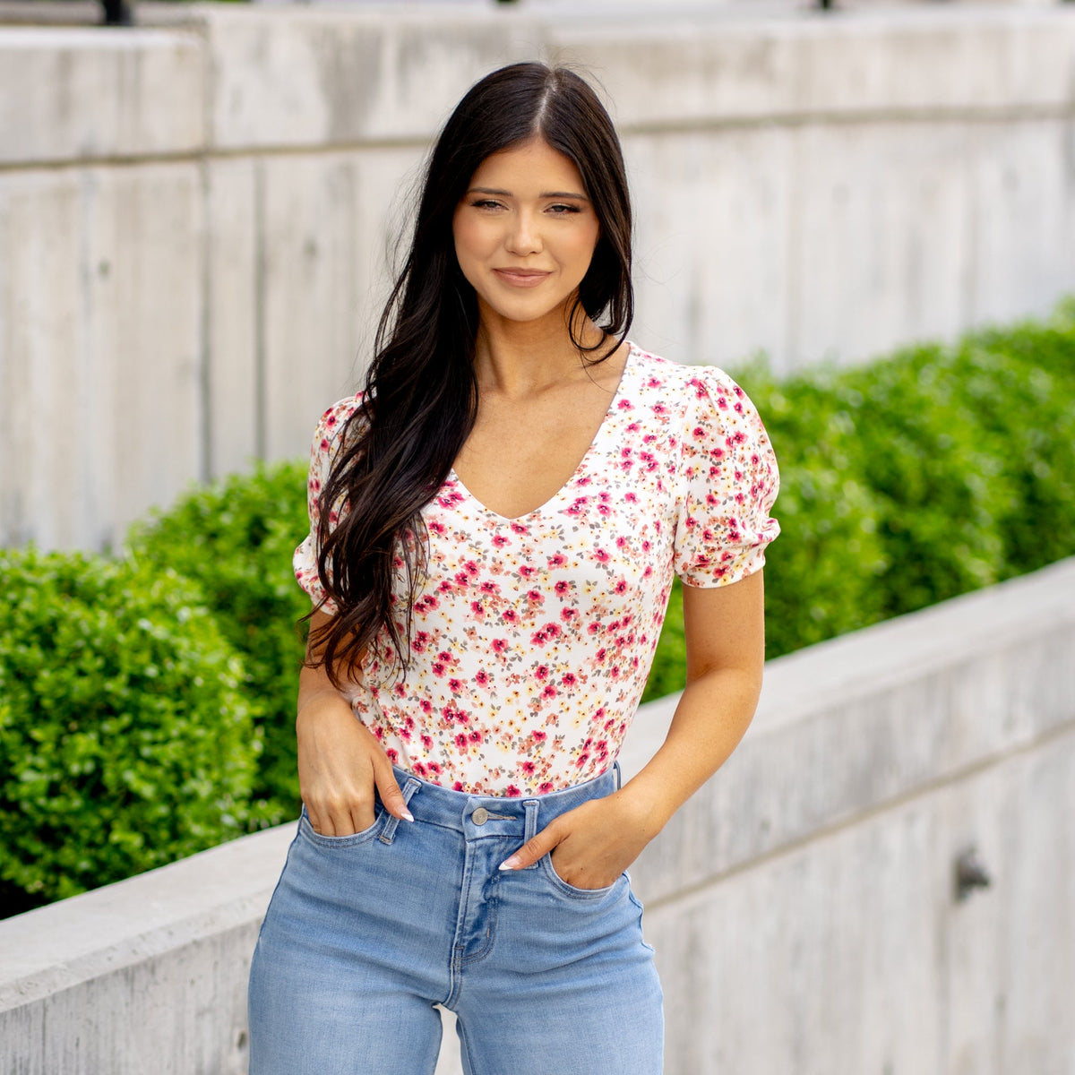 Vanilla Bay Blossom Babe Bodysuit Top