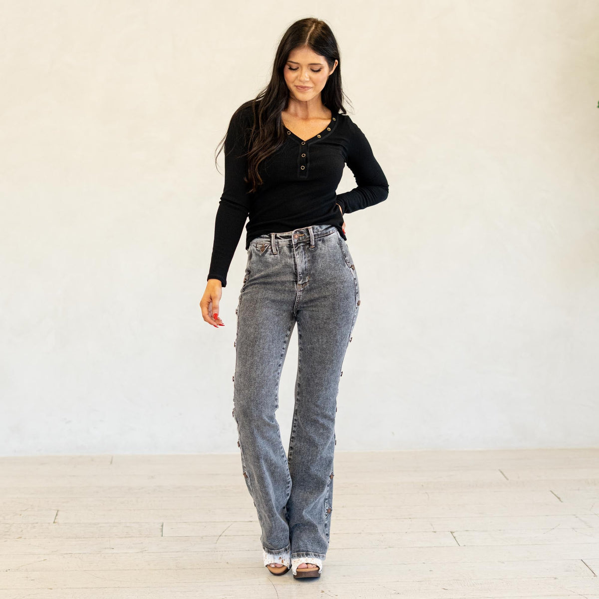 Judy Blue Desert Daze High Waist Grey Bootcut Jeans Grey