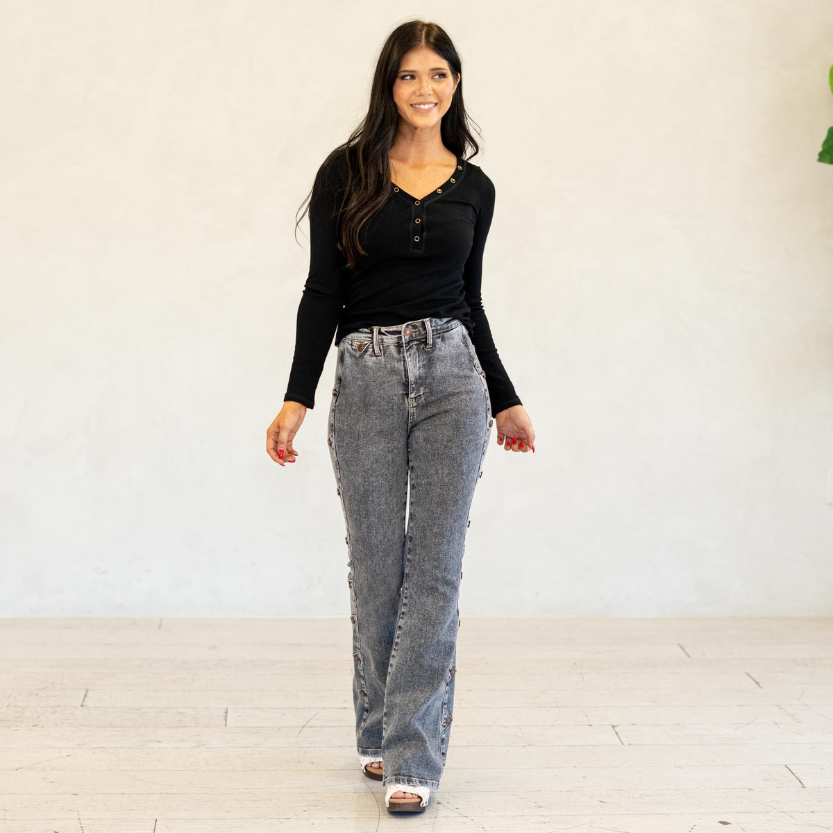 Judy Blue Desert Daze High Waist Grey Bootcut Jeans Grey