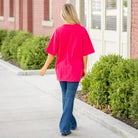 Zutter Long Live Cowgirls Vintage Graphic Top Fuchsia