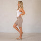 KanCan Rosanne High Rise Barrel Fit Shorts Rose Colored