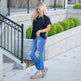 Vanilla Bay Harper Textured V-Neck Dolman Blouse