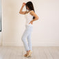 Hem & Thread Ribbon Lace Pointelle Tank White