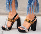 Tiger Print Block Heels
